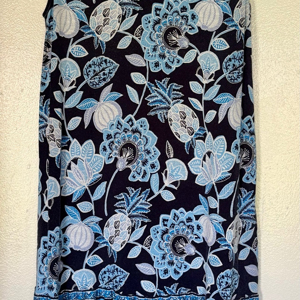 LOFT Floral Blue and White Dress